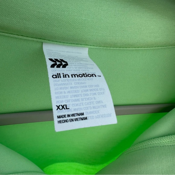 ALL IN MOTION Women's Activewear Long Sleeve Half Zip, Green,Pullover Size XXL - Picture 5 of 10